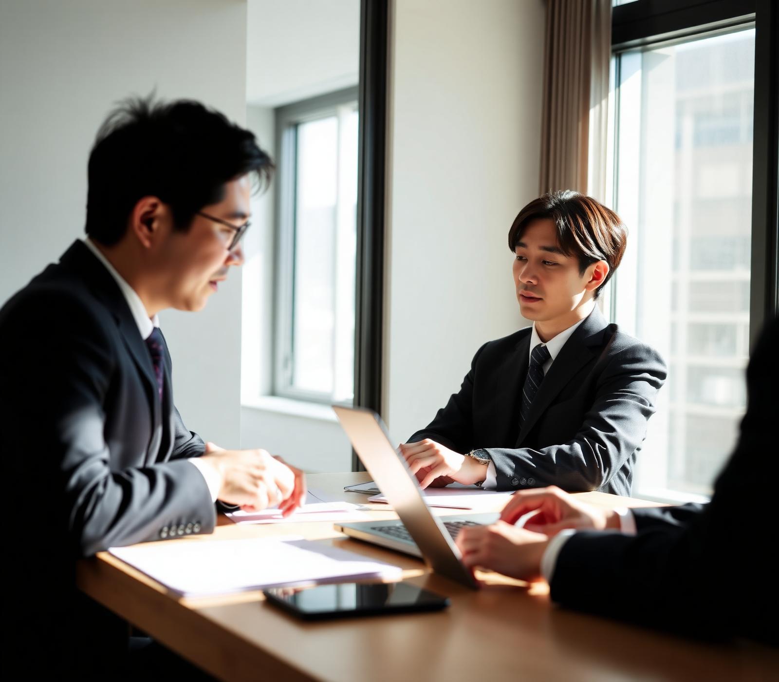経営者と営業責任者の戦略ミーティング